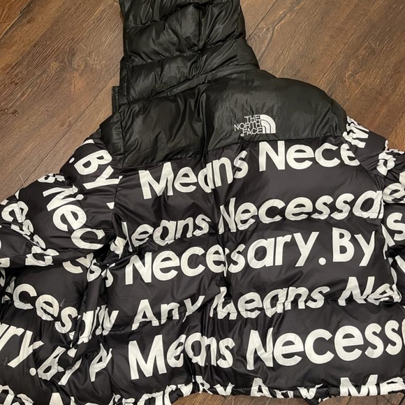 Supreme North Face “By Any Means Necessary” Mens puffer jacket with hood - Picture 3 of 4